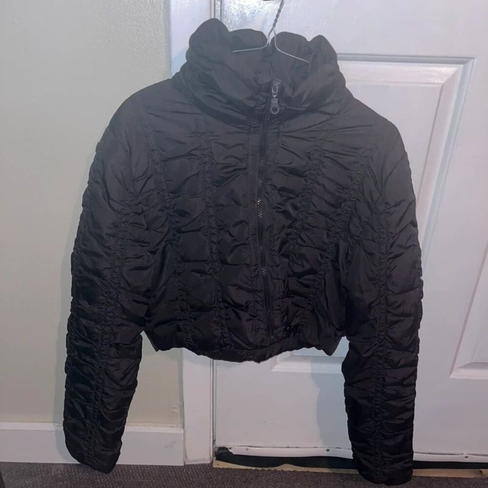 Y2K Vintage Hypo Active Cropped Puffer Jacket Dark Brown XL